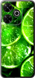 Чехол для Xiaomi Redmi 13 4G Зелёные дольки лимона (Зеленый)