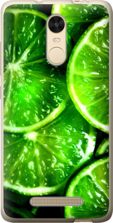 Чехол для Xiaomi Redmi Note 3 Зелёные дольки лимона (Зеленый)