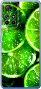 Чехол для Xiaomi Redmi Note 11S 5G Зелёные дольки лимона (Зеленый)