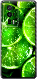 Чехол для Xiaomi Redmi K60 Зелёные дольки лимона (Зеленый)