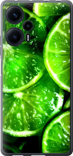 Чехол для Xiaomi Poco F5 Зелёные дольки лимона (Зеленый)
