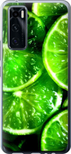 Чехол для Vivo V20 SE Зелёные дольки лимона (Зеленый)