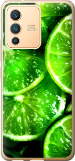 Чехол для Vivo V23 Зелёные дольки лимона (Зеленый)
