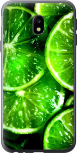 Чехол для Samsung Galaxy J3 (2017) Зелёные дольки лимона (Зеленый)