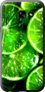 Чехол для Samsung Galaxy A5 (2017) Зелёные дольки лимона (Зеленый)