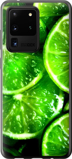 Чехол для Samsung Galaxy S20 Ultra Зелёные дольки лимона (Зеленый)