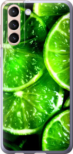 Чехол для Samsung Galaxy S21 Зелёные дольки лимона (Зеленый)