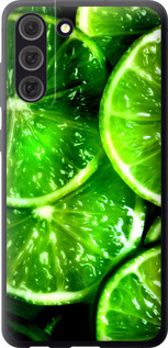 Чехол для Samsung Galaxy S21 FE Зелёные дольки лимона (Зеленый)