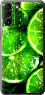 Чехол для Samsung Galaxy S21 Plus Зелёные дольки лимона (Зеленый)