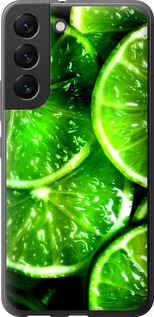 Чехол для Samsung Galaxy S22 Зелёные дольки лимона (Зеленый)