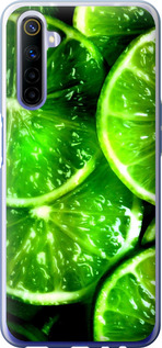 Чехол для Realme 6 Зелёные дольки лимона (Зеленый)