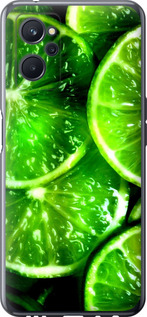 Чехол для Realme 9i Зелёные дольки лимона (Зеленый)