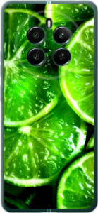 Чехол для Realme 12+ Зелёные дольки лимона (Зеленый)