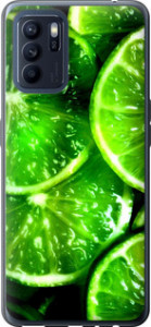 Чехол для Oppo Reno6 Z Зелёные дольки лимона (Зеленый)