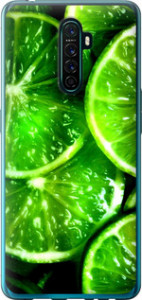 Чехол для Oppo Reno Ace Зелёные дольки лимона (Зеленый)
