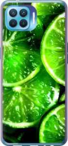 Чехол для Oppo A93 Зелёные дольки лимона (Зеленый)
