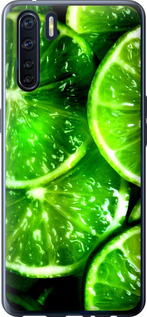Чохол для Oppo A91 Зелена долька лимона (Зелений)