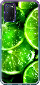 Чехол для Oppo A72 Зелёные дольки лимона (Зеленый)