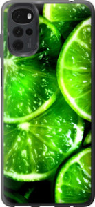 Чехол для Motorola G22 Зелёные дольки лимона (Зеленый)