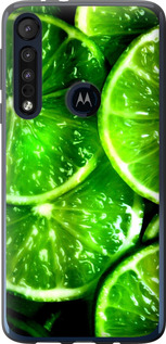 Чехол для Motorola One Macro Зелёные дольки лимона (Зеленый)