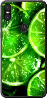 Чехол для Motorola One Зелёные дольки лимона (Зеленый)