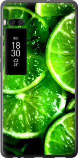 Чехол для Meizu Pro 7 Plus Зелёные дольки лимона (Зеленый)