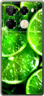 Чохол для Infinix Note 40 Pro 4G Зелені дольки лимона (Зелений)