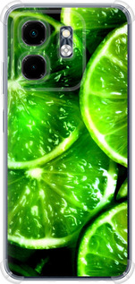 Чехол для Infinix Hot 50i Зелёные дольки лимона (Зеленый)