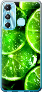 Чехол для Infinix Hot 11 Зелёные дольки лимона (Зеленый)