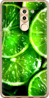Чехол для Huawei Mate 9 Lite Зелёные дольки лимона (Зеленый)