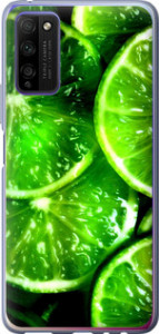 Чехол для Huawei Honor 30 Lite Зелёные дольки лимона (Зеленый)