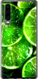 Чехол для Huawei P30 Зелёные дольки лимона (Зеленый)