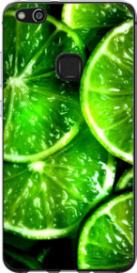 Чехол для Huawei P10 Lite Зелёные дольки лимона (Зеленый)