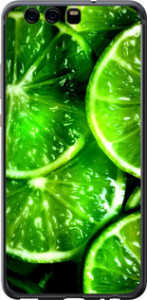 Чехол для Huawei P10 Зелёные дольки лимона (Зеленый)