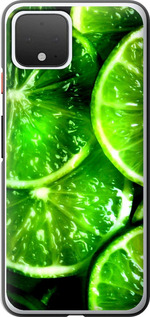 Чехол для Google Pixel 4 Зелёные дольки лимона (Зеленый)