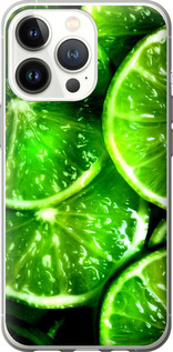Чехол для iPhone 13 Pro Зелёные дольки лимона (Зеленый)