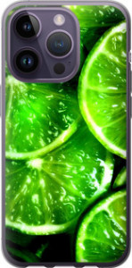 Чохол для iPhone 14 Pro Зелені дольки лимона (Зелений)