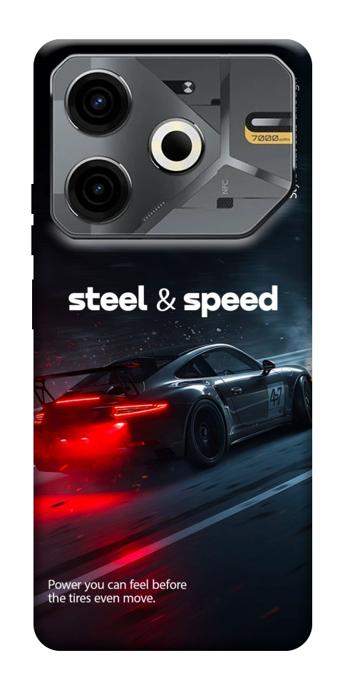 Чехол Black and red care для TECNO Pova 6 Neo (LI6)