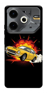 Чохол Retro comics car black для TECNO Pova 6 Neo (LI6)