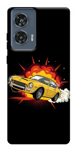 Чохол Retro comics car black для Motorola Edge 50 Fusion