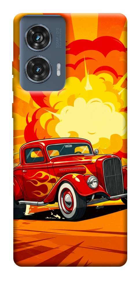 Чохол Retro comics car для Motorola Edge 50 Fusion