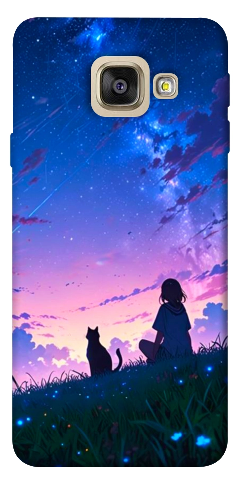 Чехол Space girl and cat для Galaxy A5 (2017)