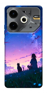 Чохол Space girl and cat для TECNO Pova 6 Neo (LI6)