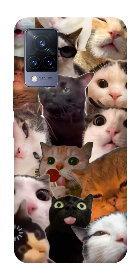 Чехол Сats сollage для Vivo V21