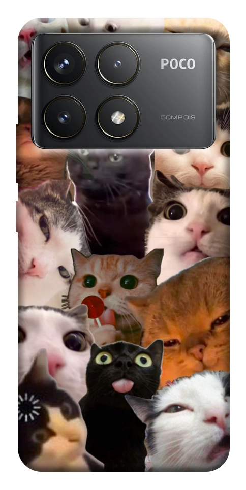 Чехол Сats сollage для Xiaomi Poco F6 Pro