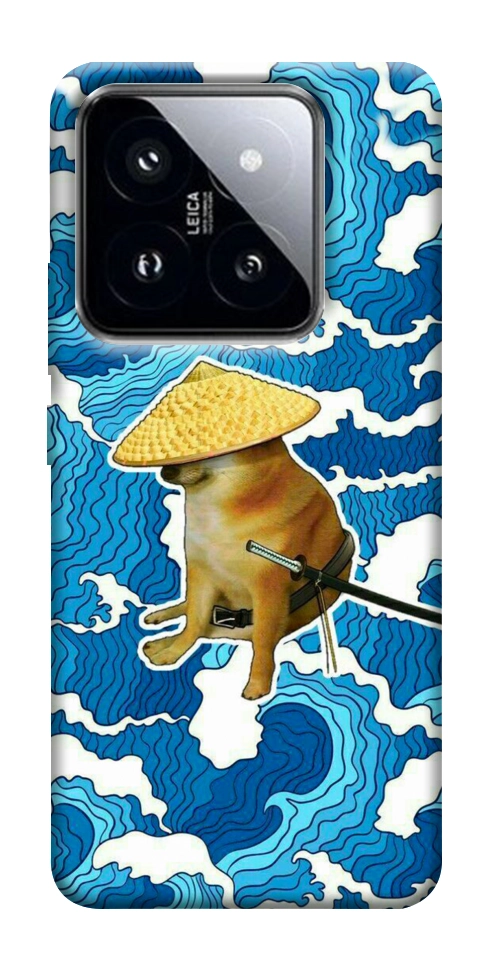 Чехол Sad dog samurai для Xiaomi 14 Pro