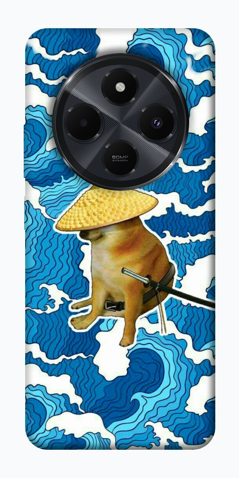Чохол Sad dog samurai для Xiaomi Redmi 14C
