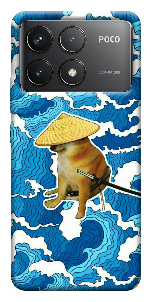 Чехол Sad dog samurai для Xiaomi Poco F6 Pro