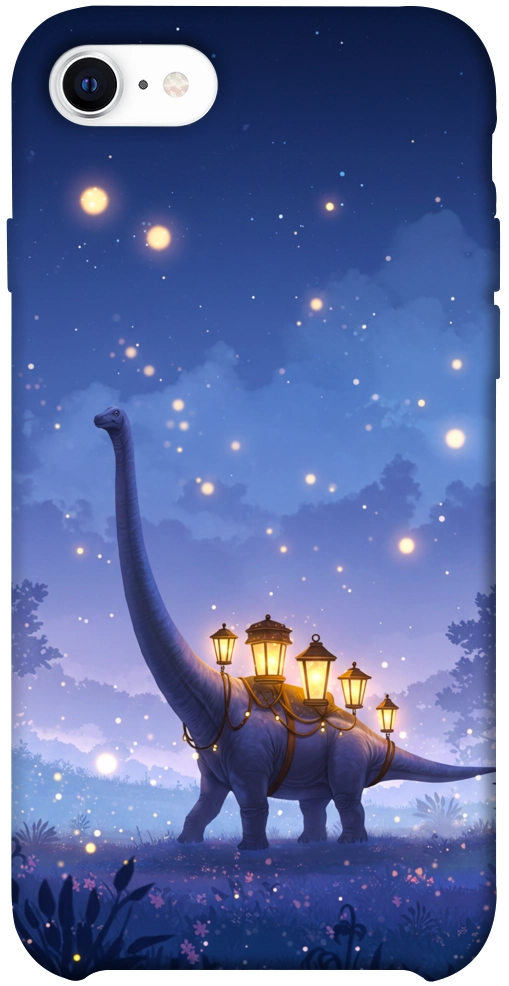 Чехол Lanterns dino для iPhone SE (2020)