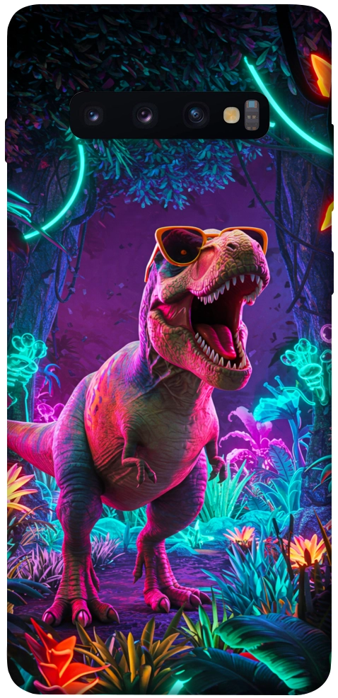 Чехол Neon dino для Galaxy S10 Plus (2019)